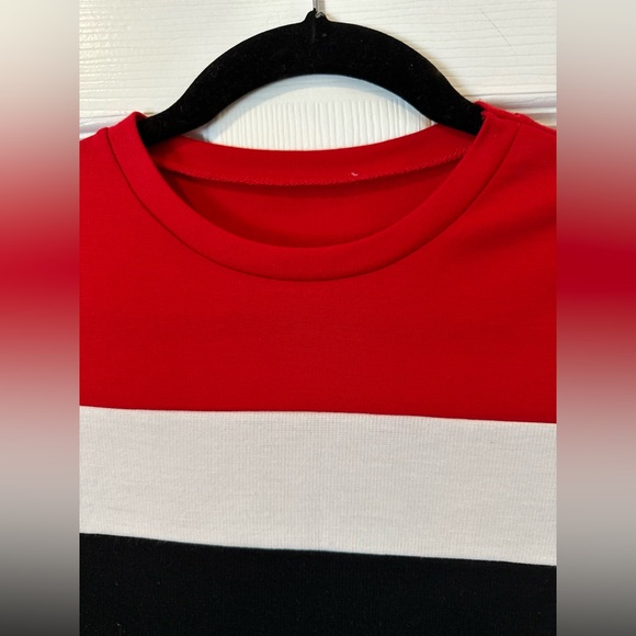 Zara Color Block Midi Dress Round Neck 3/4 Sleeves - Picture 4 of 4